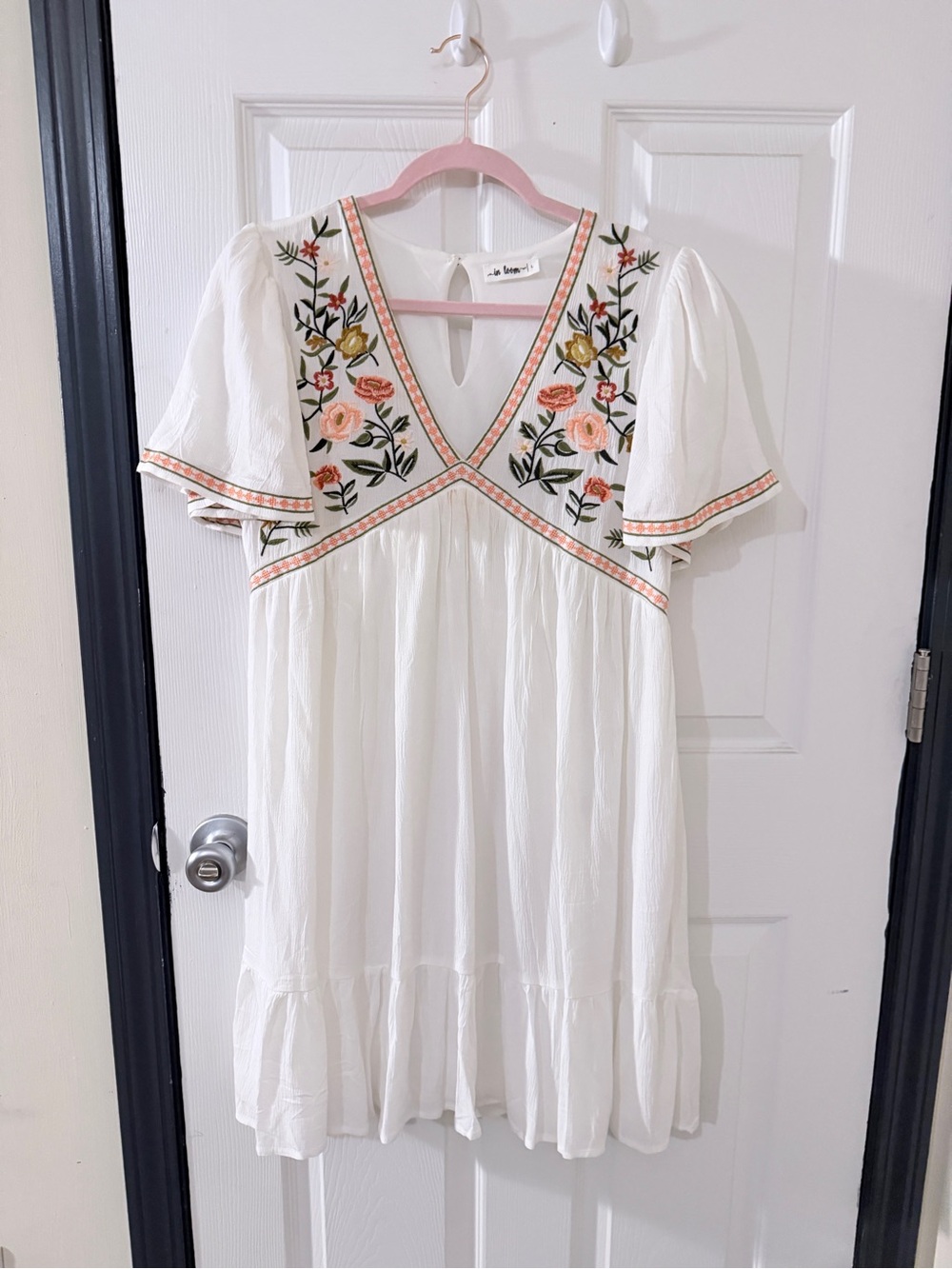 Multicolor dress with Floral Embroidery